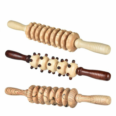 15'' Wood Roller Trigger Point Stick Body Therapy Massager Back Muscle Relief Tool