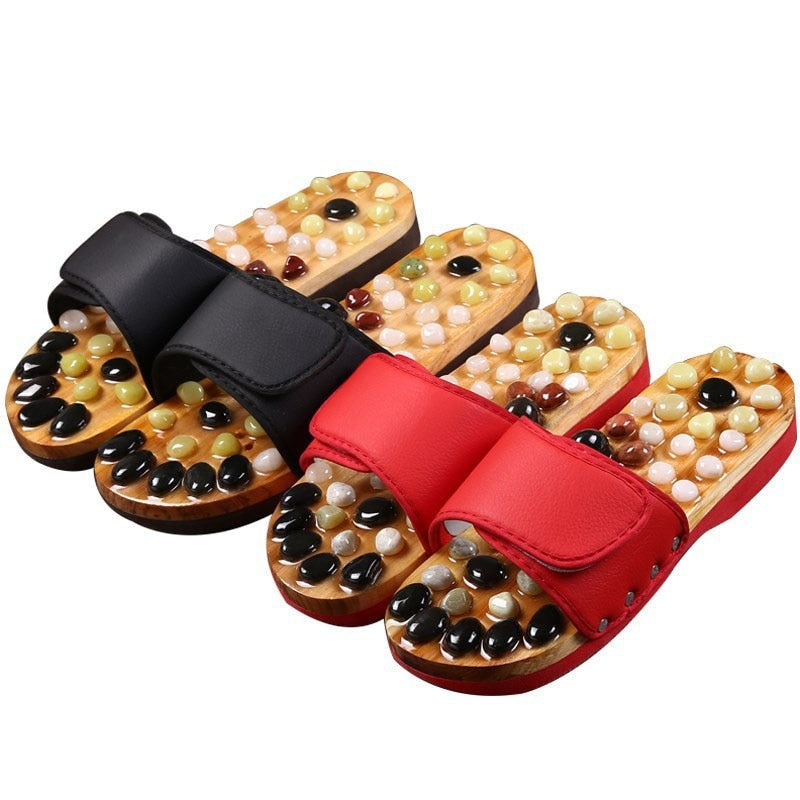 Natural Stone Acupressure Therapeutic Reflexology Foot Acupoint Massage Slippers