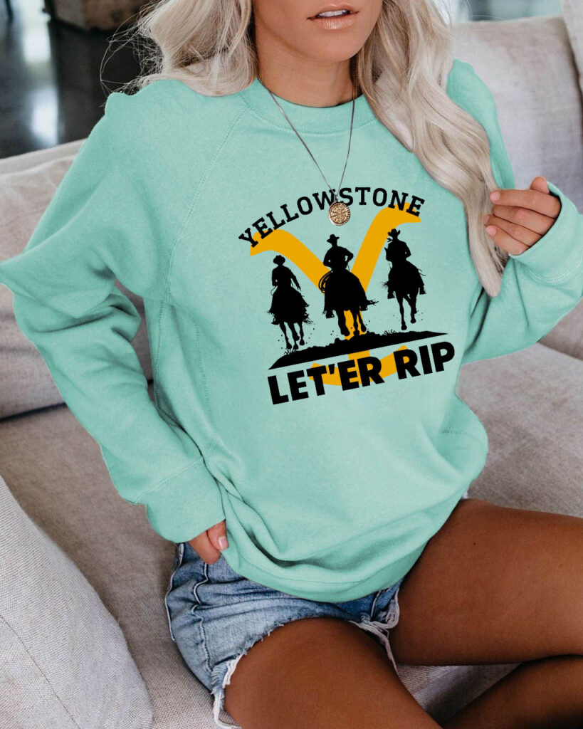 Ladies Yellowstone Letter Y Printed Sweatshirt