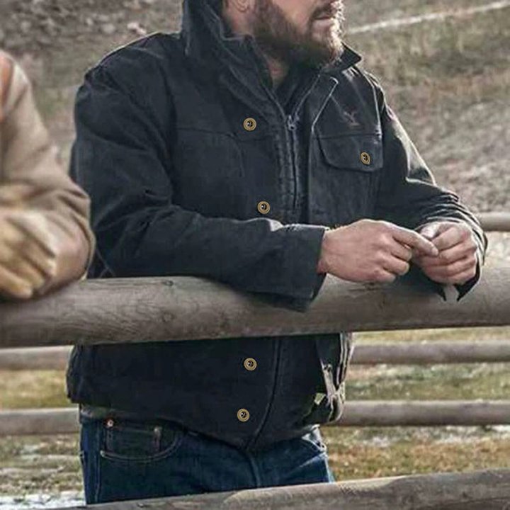 Rip Wheeler Yellowstone Season 4 Cole Hauser Black Jacket